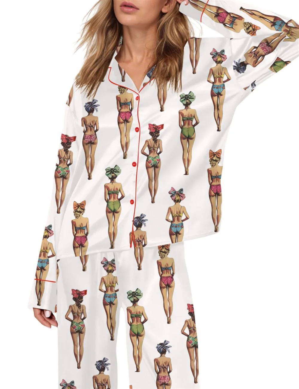 Vintage Coquette Swimsuit Ladies Pajama Set - Image 2