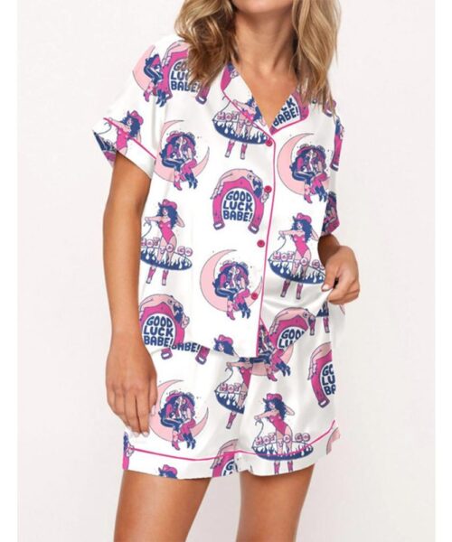 Vintage Cowgirl Satin Pajama Set For Women