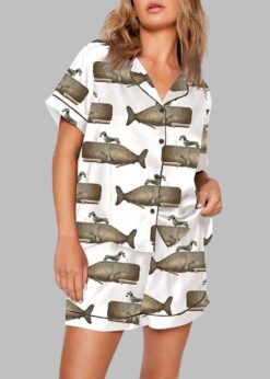 Vintage Dachshund Dog Riding Whale Pajama Set
