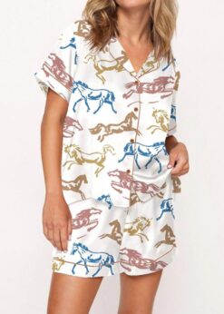 Vintage Horse Pajama Set For Women