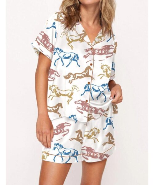 Vintage Horse Pajama Set For Women