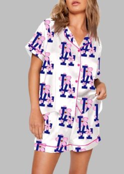 Vintage LA Dodgers Sakura Bloom Print Pajama Set