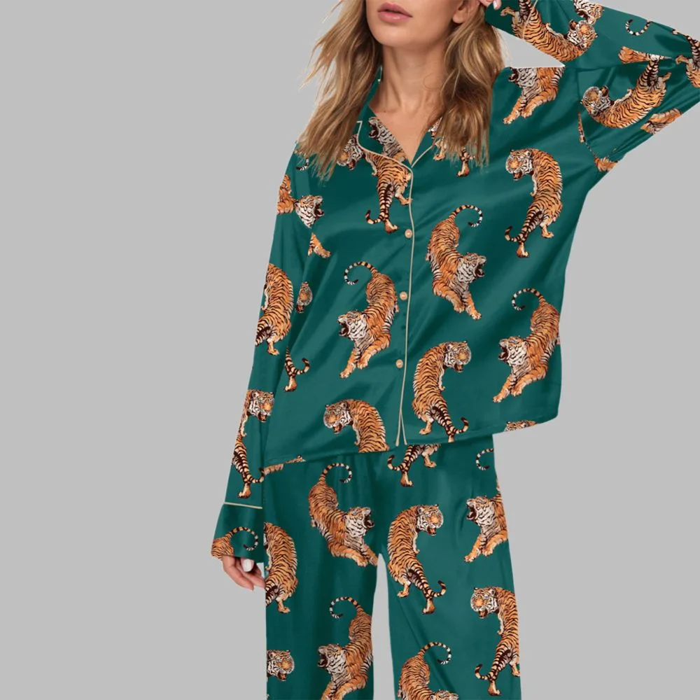 Vintage Tiger Pajama Set For Women