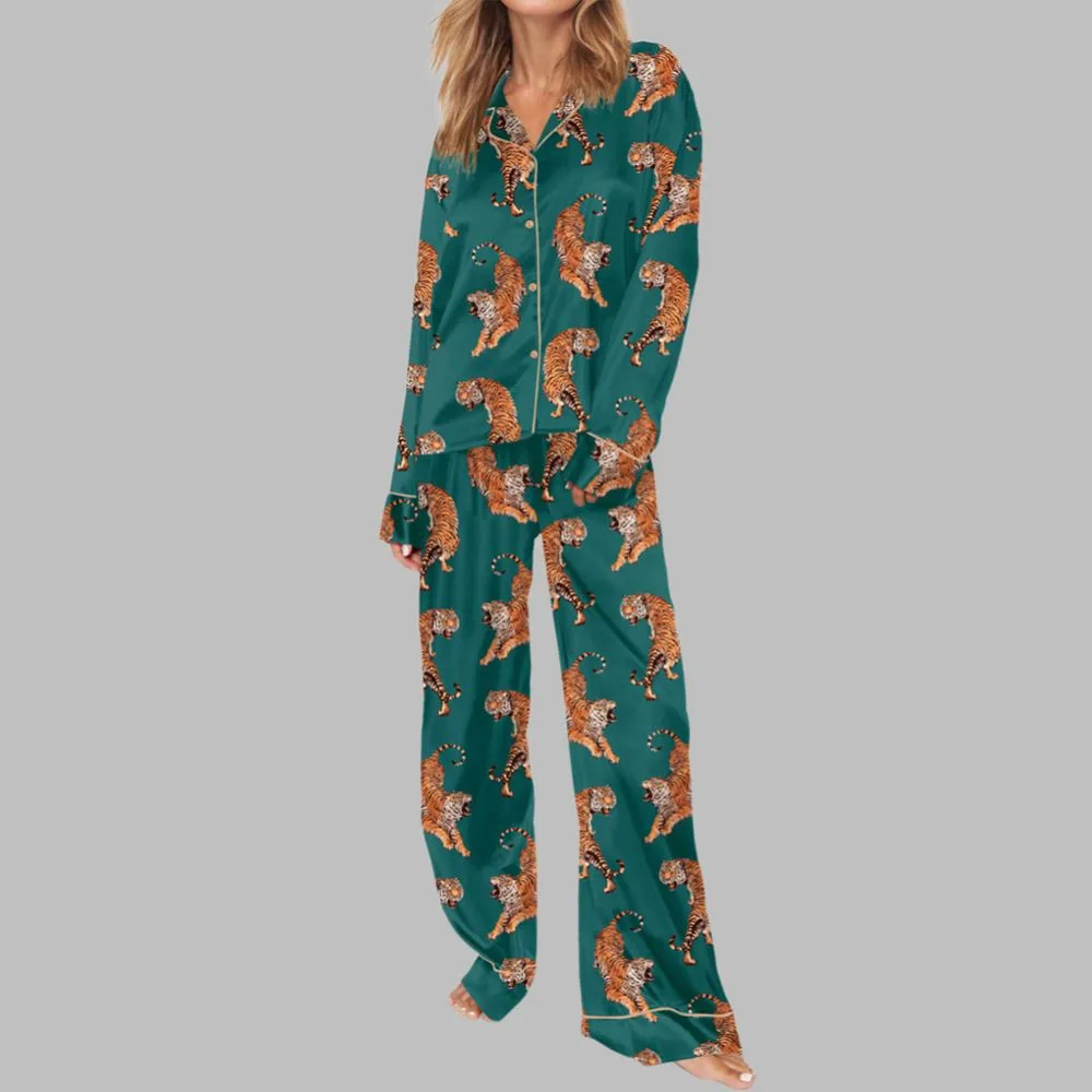 Vintage Tiger Pajama Set For Women - Image 2