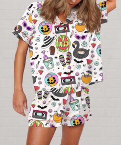 Summerween Halloween Spooky Silky Satin Pajama Set