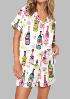 Watercolor Champagne Pajama Set For Women