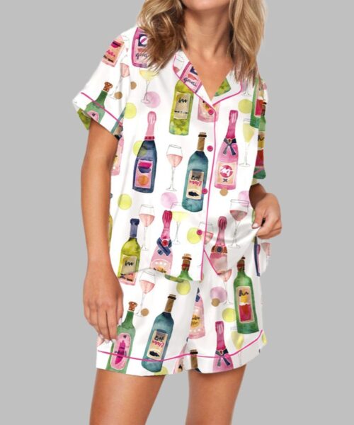 Watercolor Champagne Pajama Set For Women