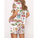 Watercolor Christmas Gingerbreads Satin Pajama Set