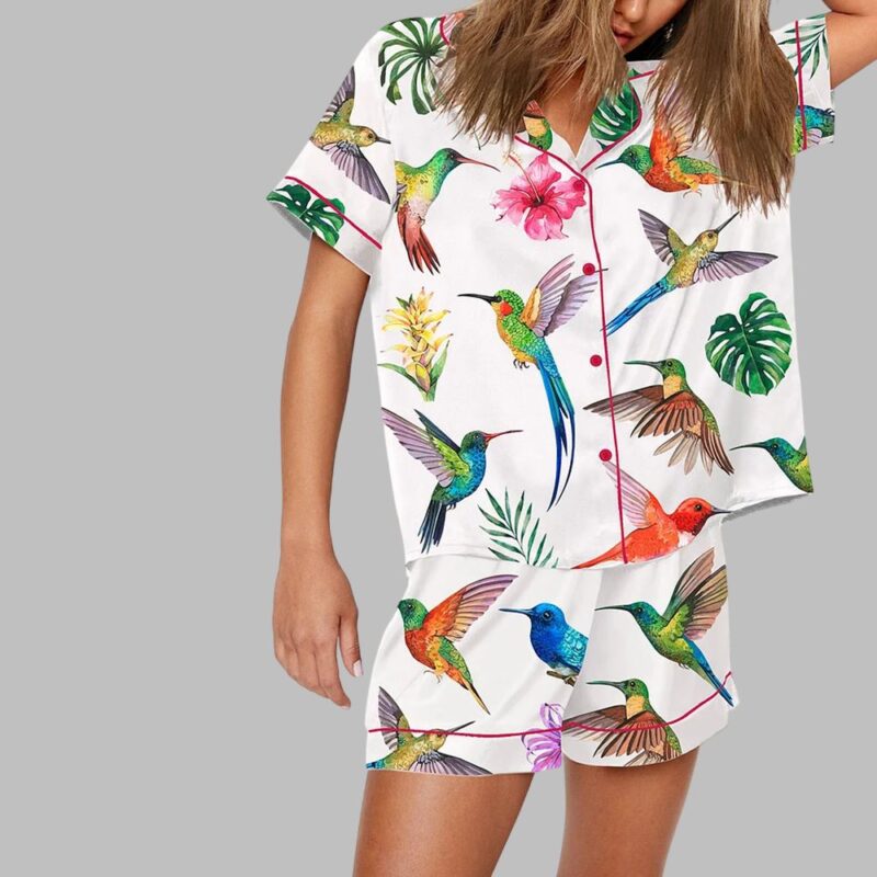 Watercolor Hummingbird Exotic Birds Pajama Set