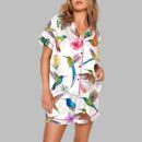 Watercolor Hummingbird Exotic Birds Pajama Set