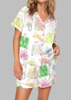 Watercolor Kentucky Derby Pajama Set For Women