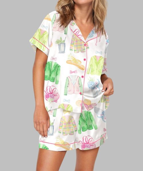Watercolor Kentucky Derby Pajama Set For Women