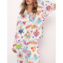Watercolor Sacred Heart Satin Pajama Set For Women