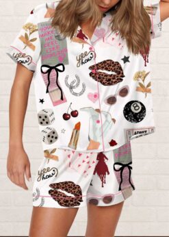 Western Cowgirl Glam Silky Satin Pajama Set