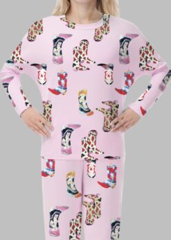 Western Cowgirl Thick Stretchy Pajama Set For Women