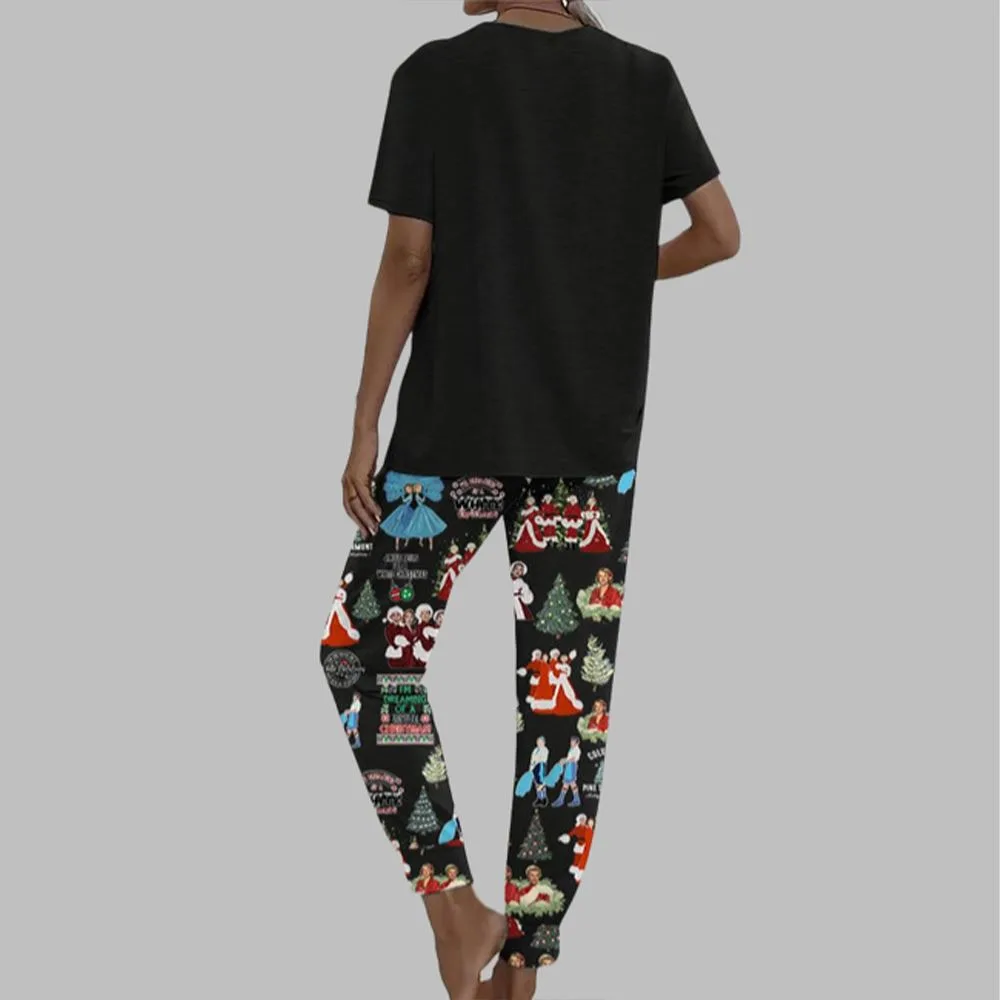 White Christmas Casual Pajama Set For Women - Image 2