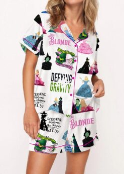 Wicked Elphaba And Glinda Satin Pajama Set For Women