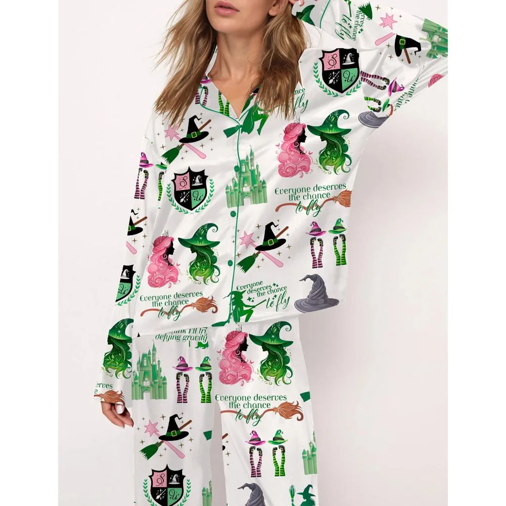 Wicked Musical Movie Satin Pajama Set For Women - Image 3