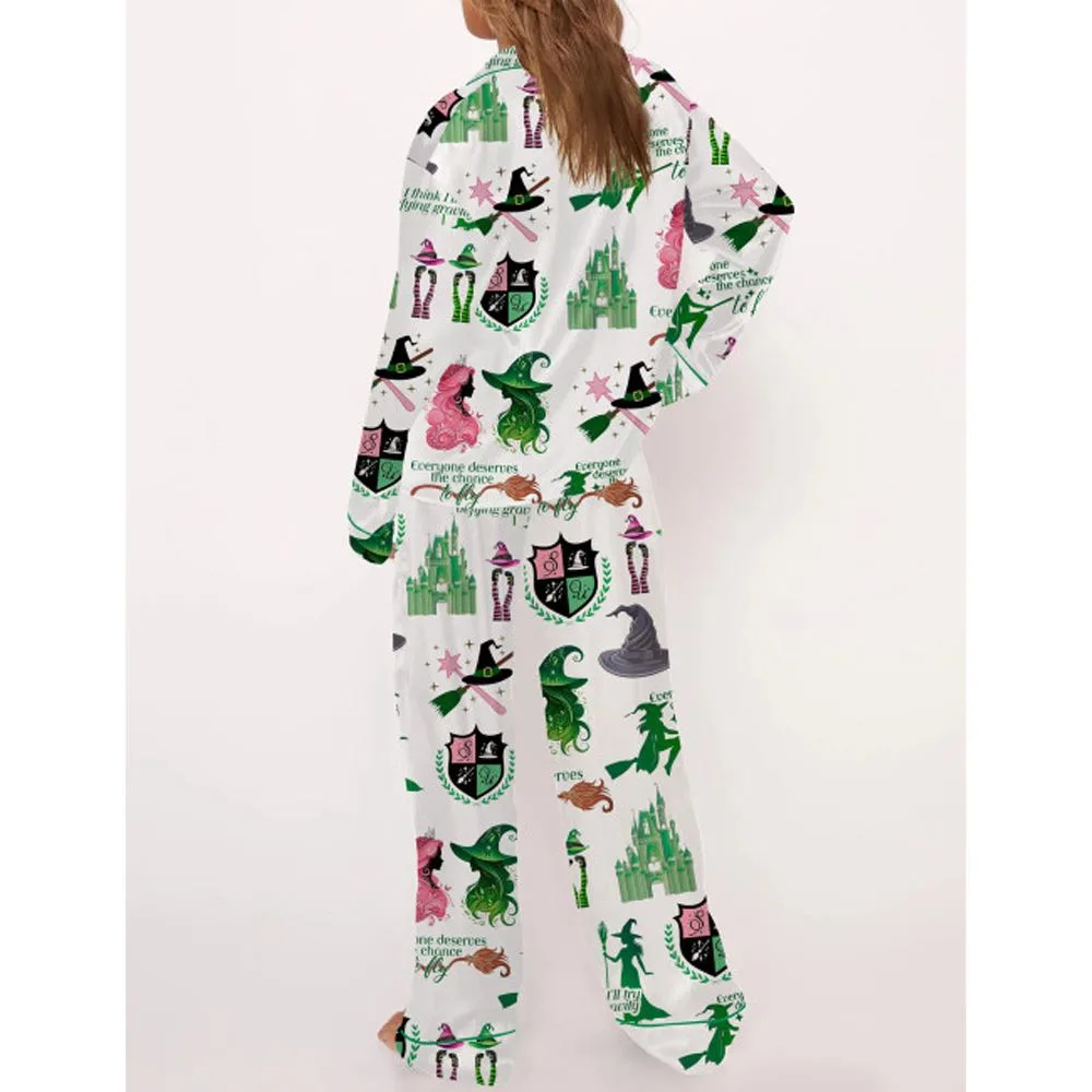 Wicked Musical Movie Satin Pajama Set For Women - Image 4