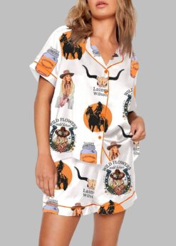 Wild Flowers Wild Horses Lainey Wilson Print Pajama Set