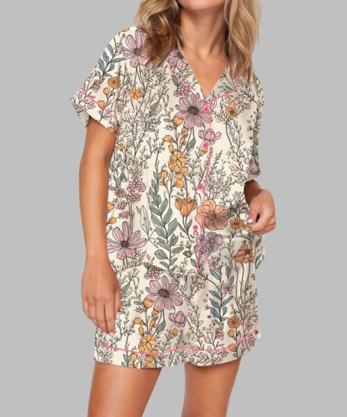 Wildflower Garden Floral Pajama Set For Women