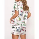 Wine Bottle Golf Cart Satin Pajama Set For Women