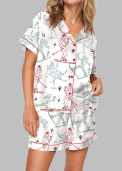 Winter Ski Martini Girls Pajama Set For Women