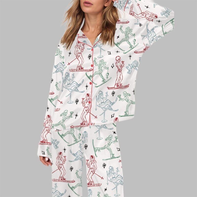 Winter Ski Martini Girls Pajama Set For Women - Image 2