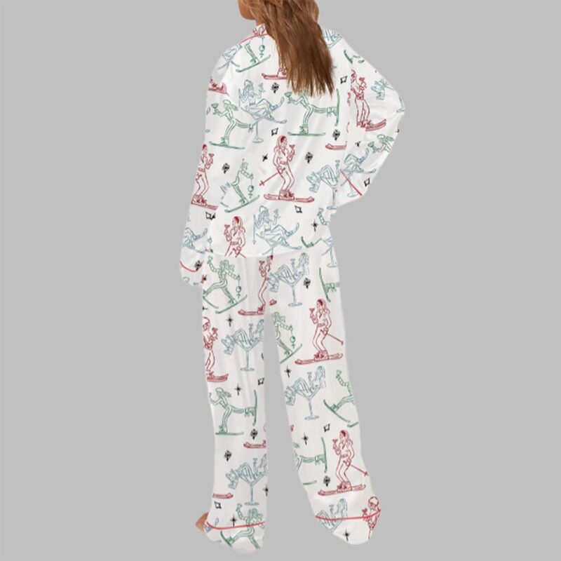 Winter Ski Martini Girls Pajama Set For Women - Image 3