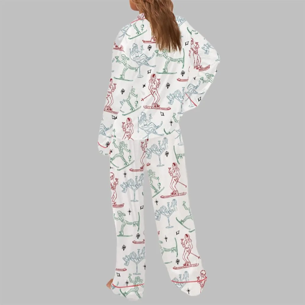 Winter Ski Martini Girls Pajama Set For Women - Image 3