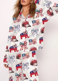 Women's Ameica Coquette Bow Pajama Set