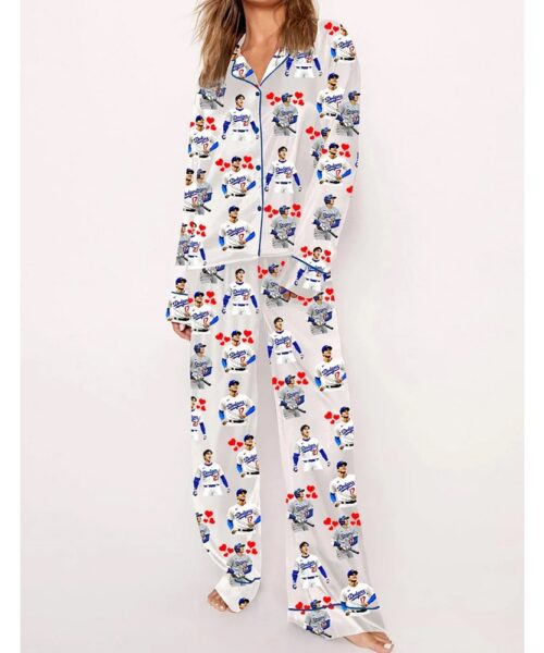 Women's Dodgers Baseball Player Pajama Set