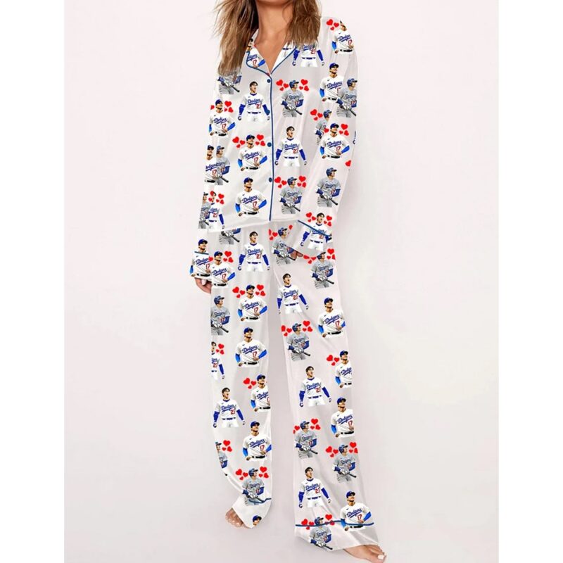 Women's Dodgers Baseball Player Pajama Set