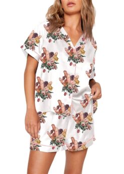 Womens Flowers Pajama Set