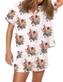 Womens Flowers Pajama Set