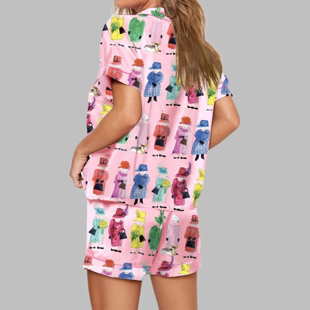 Womens Queen Elizabeth II Rainbow Pajama Set - Image 2