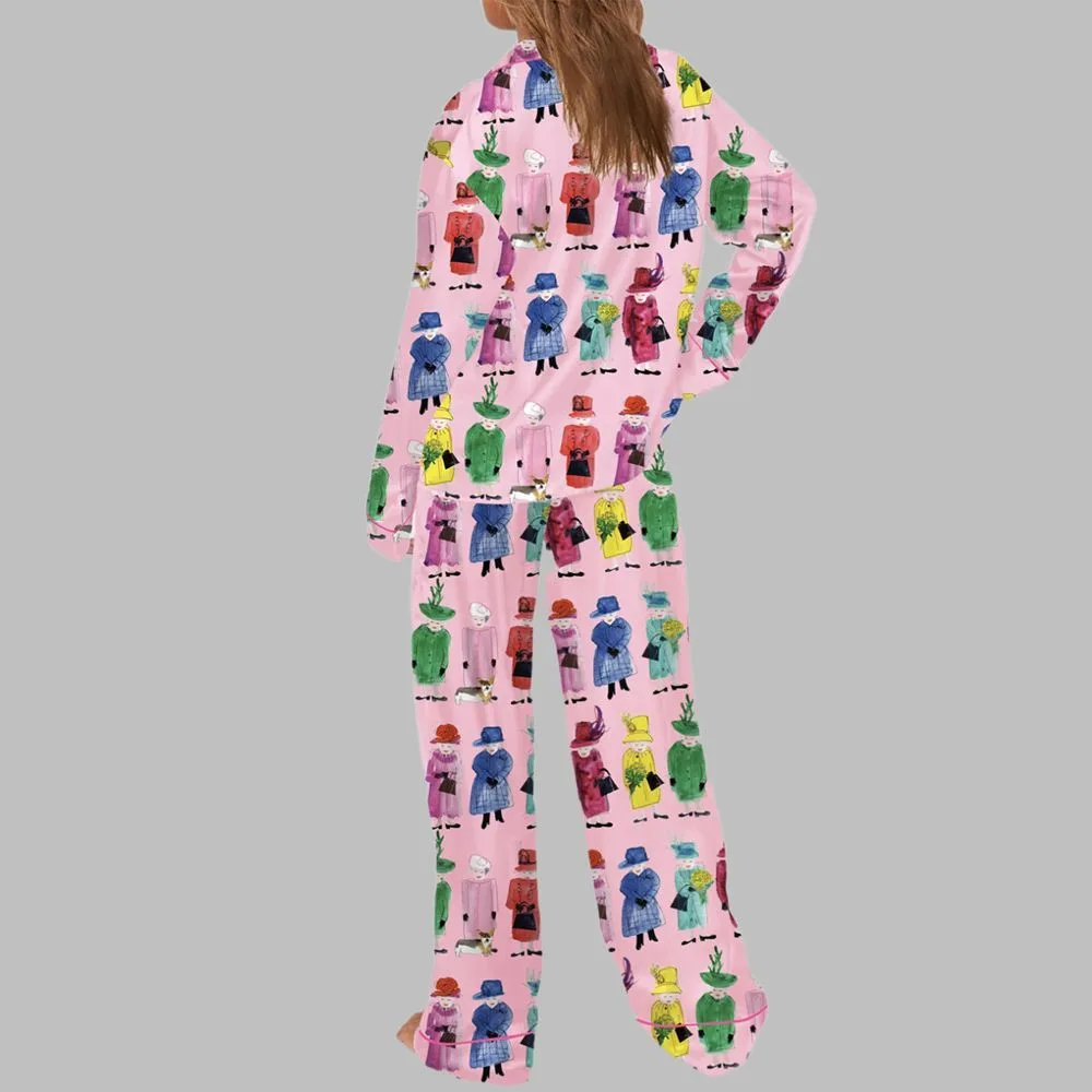 Womens Queen Elizabeth II Rainbow Pajama Set - Image 3