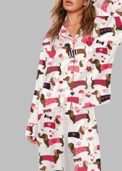 Women's Valentine Dachshund Dog Pajama Set
