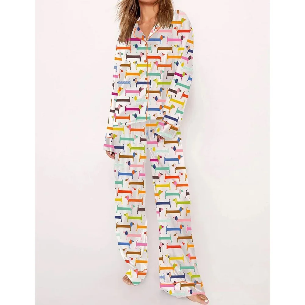 Women's Watercolor Dachshund Pajama Set - Image 2