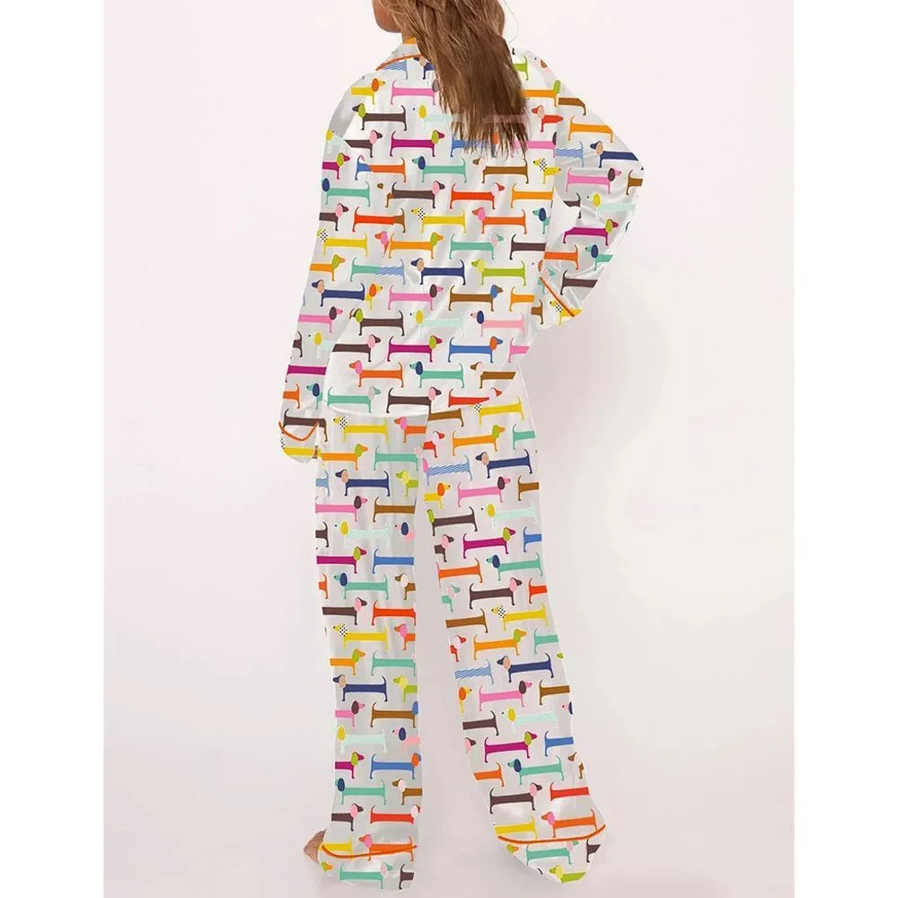 Women's Watercolor Dachshund Pajama Set - Image 3