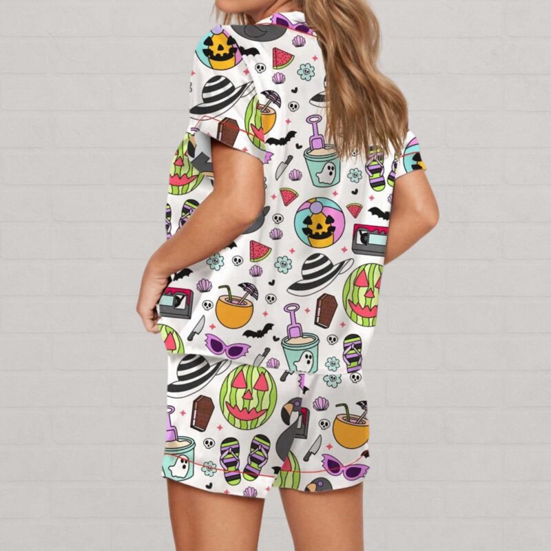 Summerween Halloween Spooky Silky Satin Pajama Set - Image 3