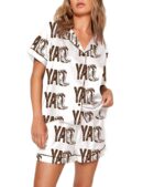 Yall Cowboy Boots Boho Western Pajama Set