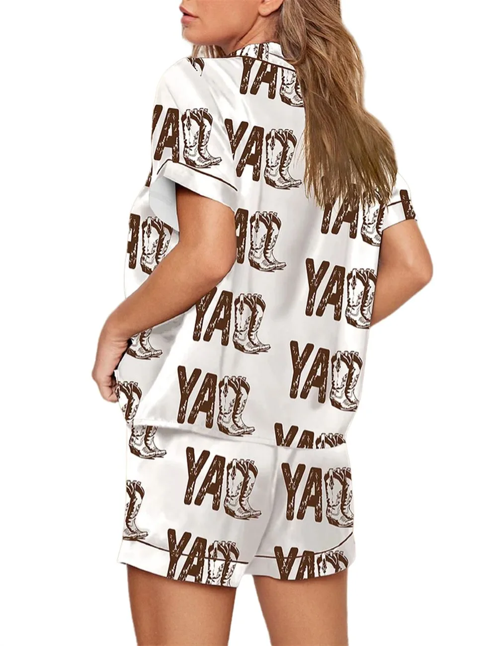 Yall Cowboy Boots Boho Western Pajama Set - Image 2