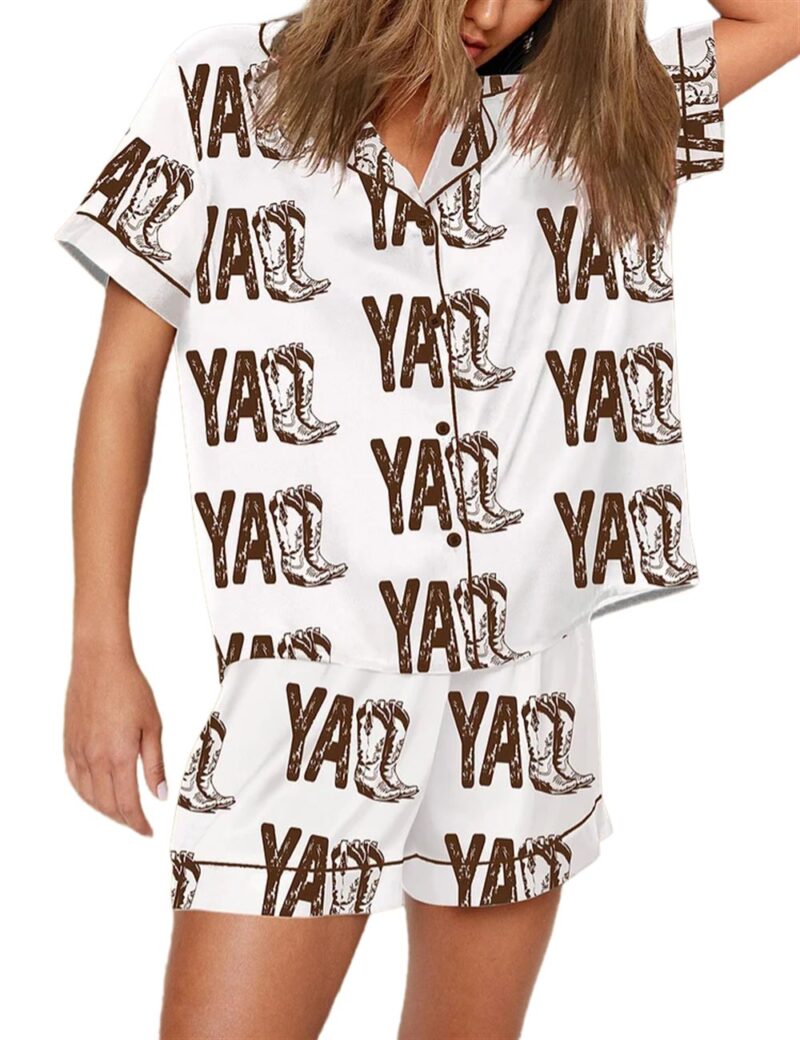 Yall Cowboy Boots Boho Western Pajama Set - Image 3