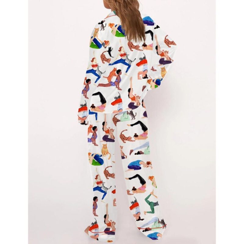 Yoga With Cat Pajama Set For Women - Image 3