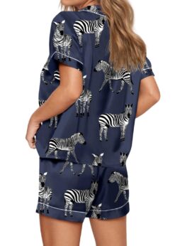 Zebra Satin Pajama Set For Women