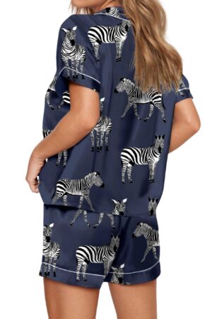 Zebra Satin Pajama Set For Women