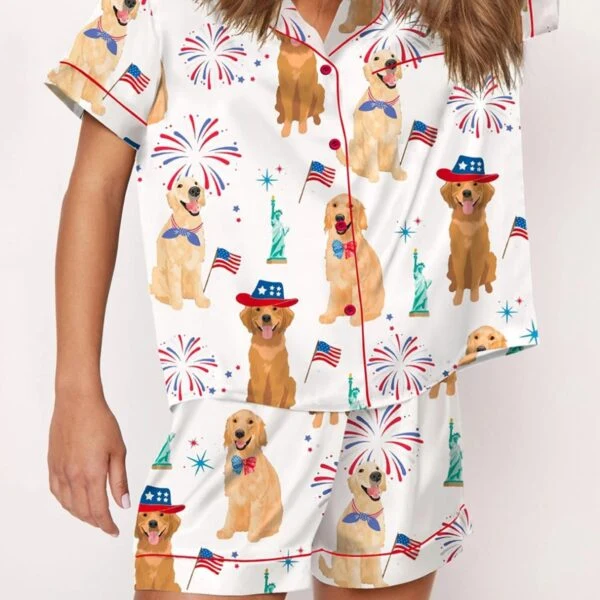American Golden Retriever Silk Satin Pajama Set