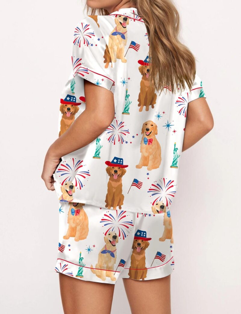 American Golden Retriever Silk Satin Pajama Set