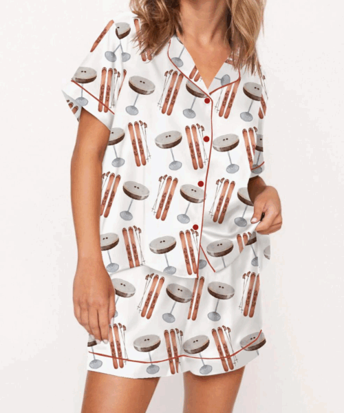 Apres Ski Martini Silk Satin Pajama Set For Women